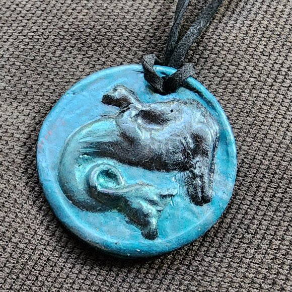 Turquoise Capricorn Pendant Necklace - Picture 2 of 11